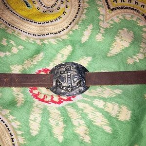 Leather anchor bracelet